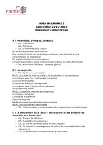 ODIA NORMANDIE ConventionDocument d’orientation A / Préambule, principes, contexte A1 / Préambule