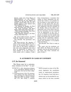 INVESTIGATIONS AND INQUIRIES  thereto, under seal of the House of Representatives, to the United States attorney for the District of Columbia to the end that the said