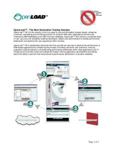 OpenLoad™ - The Next Generation Testing Solution OpenLoad™ V6.5 is the industry’s only truly easy-to-use and affordable, browser-based, enterprise functional, load testing and monitoring solution for dynamic Web si