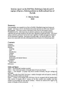 Interim report on the BAP flies Dolichopus laticola and D. nigripes (Diptera, Dolichopodidae) in theBroadland fens of Norfolk C. Martin Drake 2010