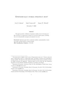 Science / Bayesian game / Nash equilibrium / Solution concept / Best response / Strategy / Rationalizability / Independence / Stable theory / Game theory / Problem solving / Economics