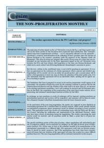 THE NON-PROLIFERATION MONTHLY Issue 86 TABLE OF CONTENTS MULTILATERAL....2