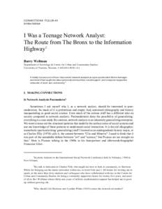 Structure / Sociology / Internet culture / Barry Wellman / Interpersonal ties / Harrison White / Charles Tilly / Network society / Internet influences on communities / Community / Science / Social networks