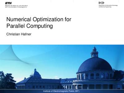 Numerical Optimization for Parallel Computing Christian Hafner Institute of Electromagnetic Fields (IEF)