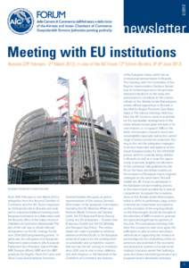 newsletter Meeting with EU institutions Brussels (29th February - 2nd March 2012), in view of the AIC Forum 12th Edition (Brindisi, 6th-8th June 2012)