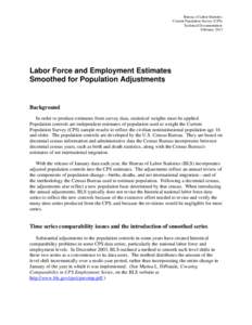 Labor Force and Employment Estimates Smoothed for Population Adjustments