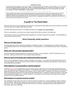 Law / Tax deed sale / Government / Tax / Deed / Political economy / Tax sale / Sales tax / Real property law / State taxation in the United States / Tax lien sale