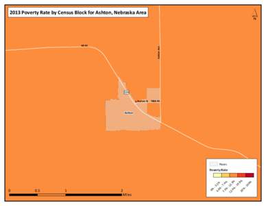 ´  2013 Poverty Rate by Census Block for Ashton, Nebraska Area Ashton Ave