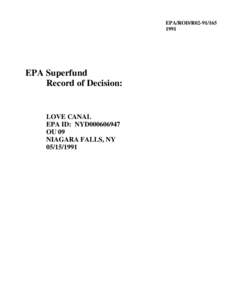 EPA/ROD/R02[removed]EPA Superfund Record of Decision: