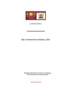 LAWS OF KENYA  The Constitution of Kenya, 2010