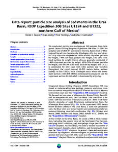 Data Report: Particle Size Analysis of Mudrocks in the Ursa Basin, IODP Expedition 308 Sites U1324 and U1322, Northern Gulf of Mexico