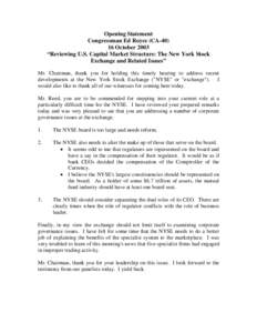 Self-regulatory organizations / New York / Corporate governance / Richard Grasso / NYSE Euronext / Economy of the United States / New York Stock Exchange / New York City