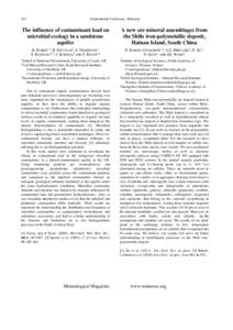 472  Goldschmidt Conference Abstracts The influence of contaminant load on microbial ecology in a sandstone