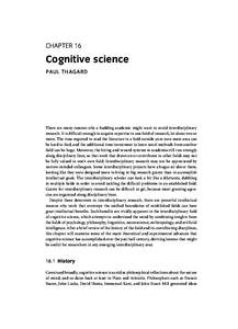 OUP CORRECTED PROOF – FINAL, [removed], SPi  CHAPTER 16 Cognitive science PAUL THAGARD