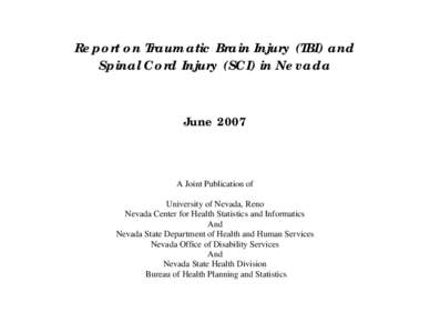 Report on Traumatic Brain Injury and Spinal Cord Injury in Nevada
