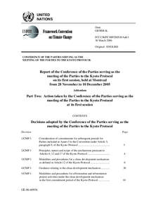 Climate change policy / Climate change / Kyoto Protocol / Clean Development Mechanism / Assigned amount units / Certified Emission Reduction / Removal Units / Bali Road Map / Supplementarity / United Nations Framework Convention on Climate Change / Carbon finance / Environment