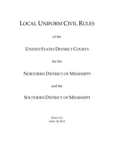 LOCAL UNIFORM CIVIL RULES of the UNITED STATES DISTRICT COURTS for the