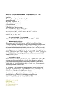 Referat af bestyrelsesmøde onsdag d. 15. september 2010 klDeltagere: Flemming Jensen, (bestyrelsesformand), FJ Henrik Busch, HB Bo Stampe Rasmussen, BR Sofie Gyldsøe Petersen, 2a, SP