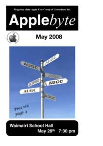 Magazine of the Apple User Group of Canterbury Inc.  Applebyte May[removed]z