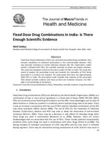Akhil Dahiya, JMHM Vol 2 Issue[removed]The Journal of MacroTrends in MACROJOURNALS  Health and Medicine