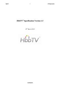 HbbTV  1 HbbTV® Specification Version 1.5