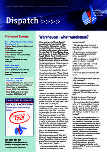Issue 8.3 APRIL[removed]Published by the Logistics Association of Australia Ltd Dispatch National Events
