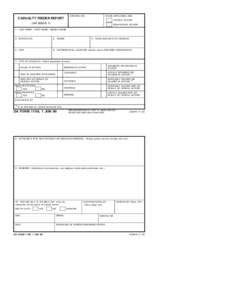 CONTROL NO.  CHECK APPLICABLE BOX CASUALTY FEEDER REPORT