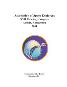 Association of Space Explorers XVII Planetary Congress Almaty, KazakhstanCommemorative Poster