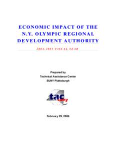 MIG /  Inc. / Economic impact analysis / Gore Mountain / Economics / Lake Placid /  New York / Economic base analysis / New York / Olympic Regional Development Authority / Winter Olympic Games