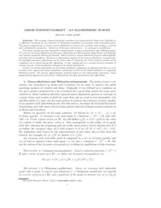 GROSS SUBSTITUTABILITY : AN ALGORITHMIC SURVEY RENATO PAES LEME∗ Abstract. The concept of gross substitute valuations was introduced by Kelso and Crawford as a sufficient conditions for the existence of Walrasian equil