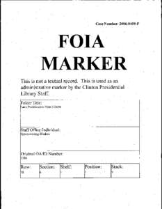 ·Cas~  Number: [removed]F FOIA MARKER