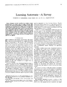 Computer science / Statistics / Finite-state machine / Deterministic automaton / Markov chain / Stochastic matrix / Ω-automaton / Automata theory / Theoretical computer science / Learning automata