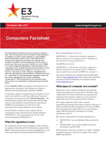 Factsheet: May[removed]Computers Factsheet The information in this document is provided as guidance only. This document has been developed to help registrants