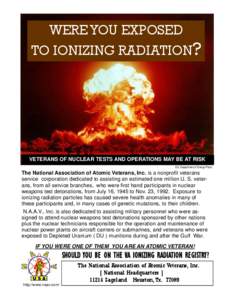 WERE YOU EXPOSED TO IONIZING RADIATION?