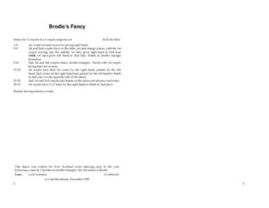 Brodie’s Fancy Dance for 3 couples in a 4 couple longwise set 1–