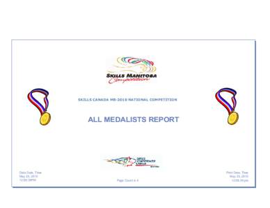 SKILLS CANADA MB-2010 NATIONAL COMPETITION  ALL MEDALISTS REPORT Data Date, Time May 25, 2010