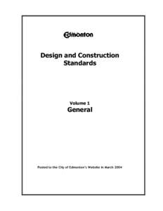 Design and Constructions Standards Volume 1 General