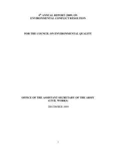 Dispute resolution / National Environmental Policy Act / Emergency management / Alternative dispute resolution / Management / Public safety / Safety / US Institute for Environmental Conflict Resolution / United States Army Corps of Engineers / Shared vision planning