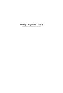 Design Against Crime  Crime Prevention Studies Volume 27 Ronald V. Clarke, series editor