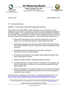 Air Resources Board Robert F. Sawyer, Ph.D., Chair 9480 Telstar Avenue, Suite 4 El Monte, California[removed]www.arb.ca.gov  Linda S. Adams