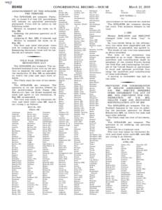 H1852  ANNOUNCEMENT BY THE SPEAKER PRO TEMPORE The SPEAKER pro tempore. Pursuant to clause 8 of rule XX, proceedings will resume on questions previously