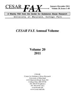 CESAR  FAX January-December 2011 Volume 20, Issues 1-48