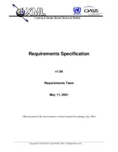 Requirements Specification  v1.06 Requirements Team