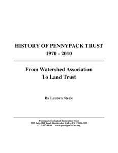 Microsoft Word - HISTORY OF PENNYPACK TRUST.docx