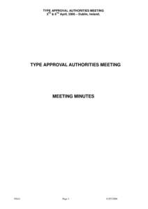 EUROPA - Enterprise – Agenda and minutes of the TAAM meeting – April 2006, Dublin