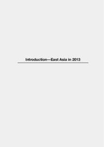 Introduction—East Asia in 2013  Introduction T