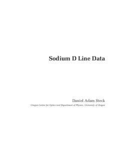 Sodium D Line Data  Daniel Adam Steck