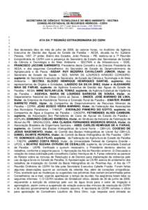 SECRETARIA DE CIÊNCIA E TECNOLOGIA E DO MEIO AMBIENTE – SECTMA CONSELHO ESTADUAL DE RECURSOS HÍDRICOS – CERH Av. Epitácio Pessoa, 1457 2° andar, Bairro dos Estados - CEP: www.aesa.pb.gov.br/index.php Jo