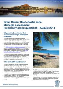 Great Barrier Reef coastal zone strategic assessment frequently asked questions - August 2014