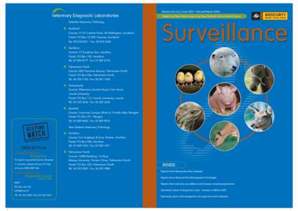 Volume 34, no.2, June 2007 • Annual Report[removed]Veterinary Diagnostic Laboratories Biosecurity New Zealand reporting New Zealand’s Animal Health Status